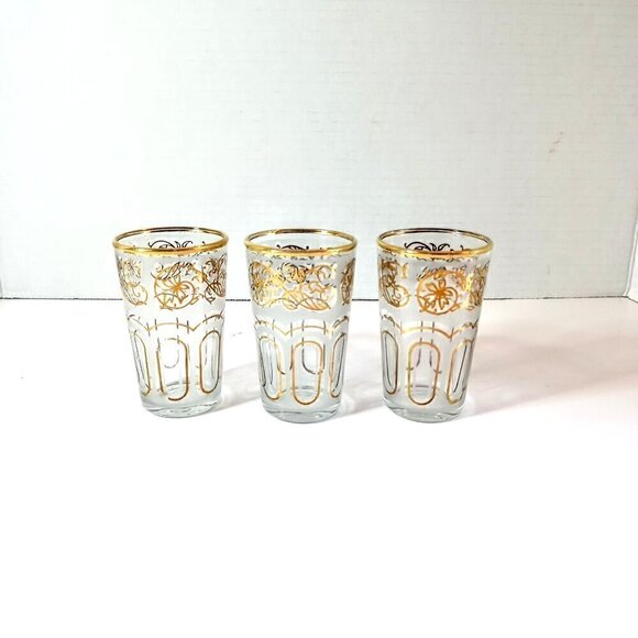 Vtg Fath Moroccan tea glasses white and gold - Picture 1 of 6